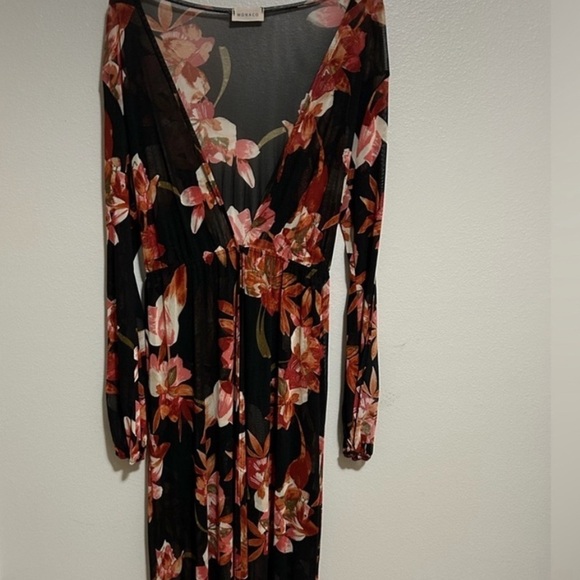 COPY - Monaco full length maxi floral sheer dress with cut out long sleeves PLU… - Picture 11 of 11